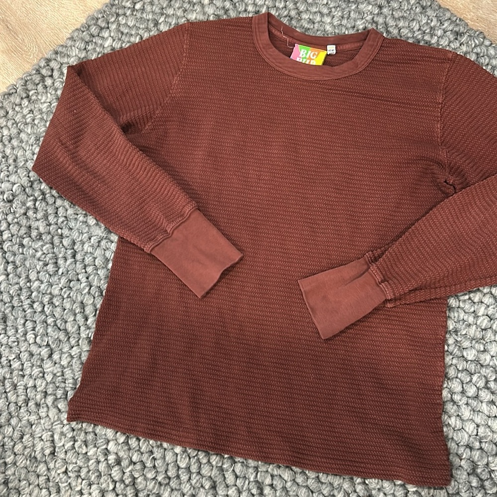 Big Bud Brown Long Sleeve Thermal Top Size Small